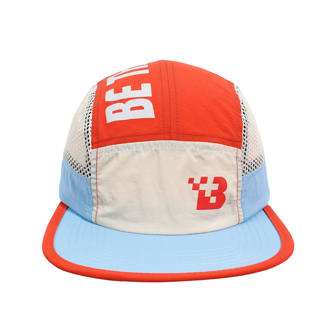 5-Panel Cap - Orange/Light Blue