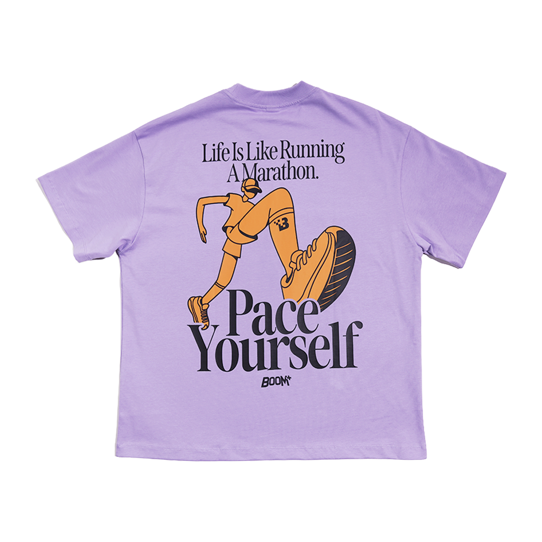 Graphic Tee "Pace Yourself" - Purple