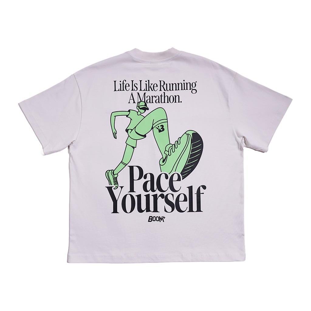 Graphic Tee "Pace Yourself" - White