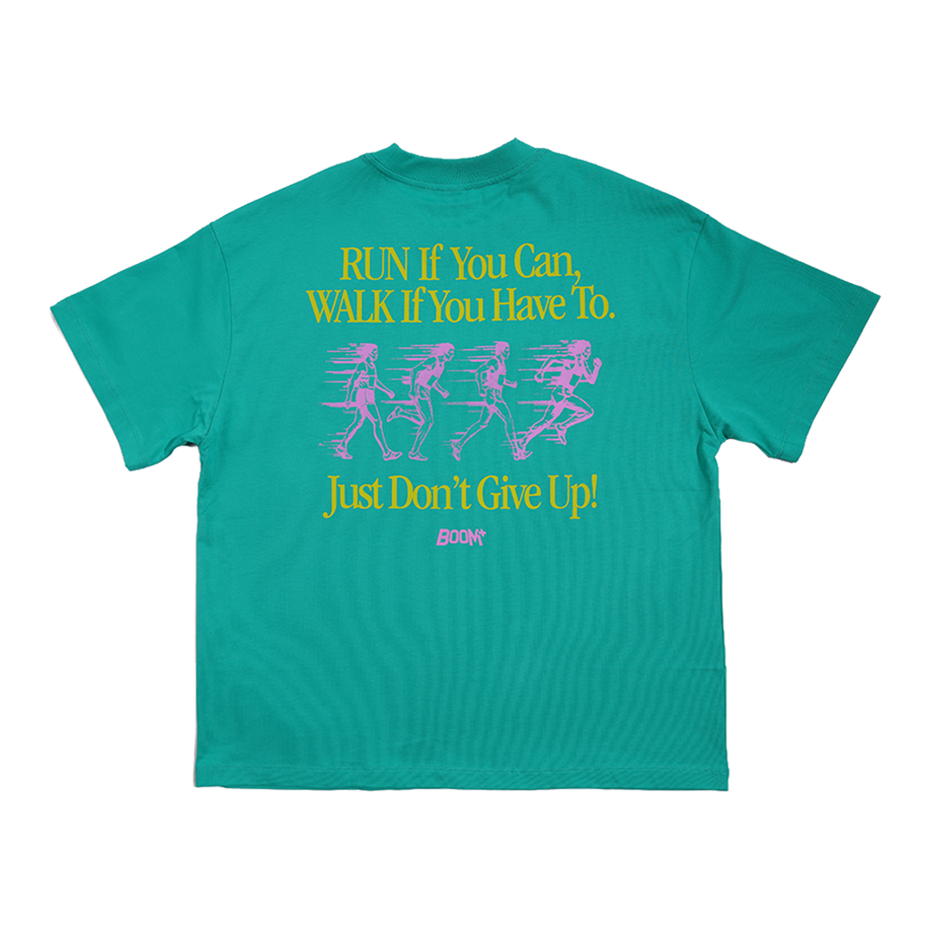 Graphic Tee "Don't Give Up" - Green