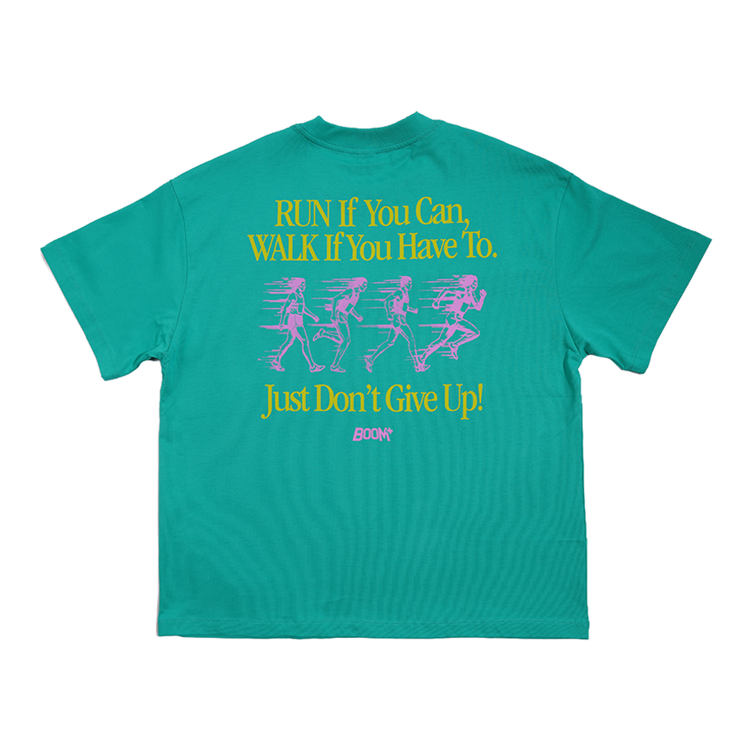 Graphic Tee "Don't Give Up" - Green