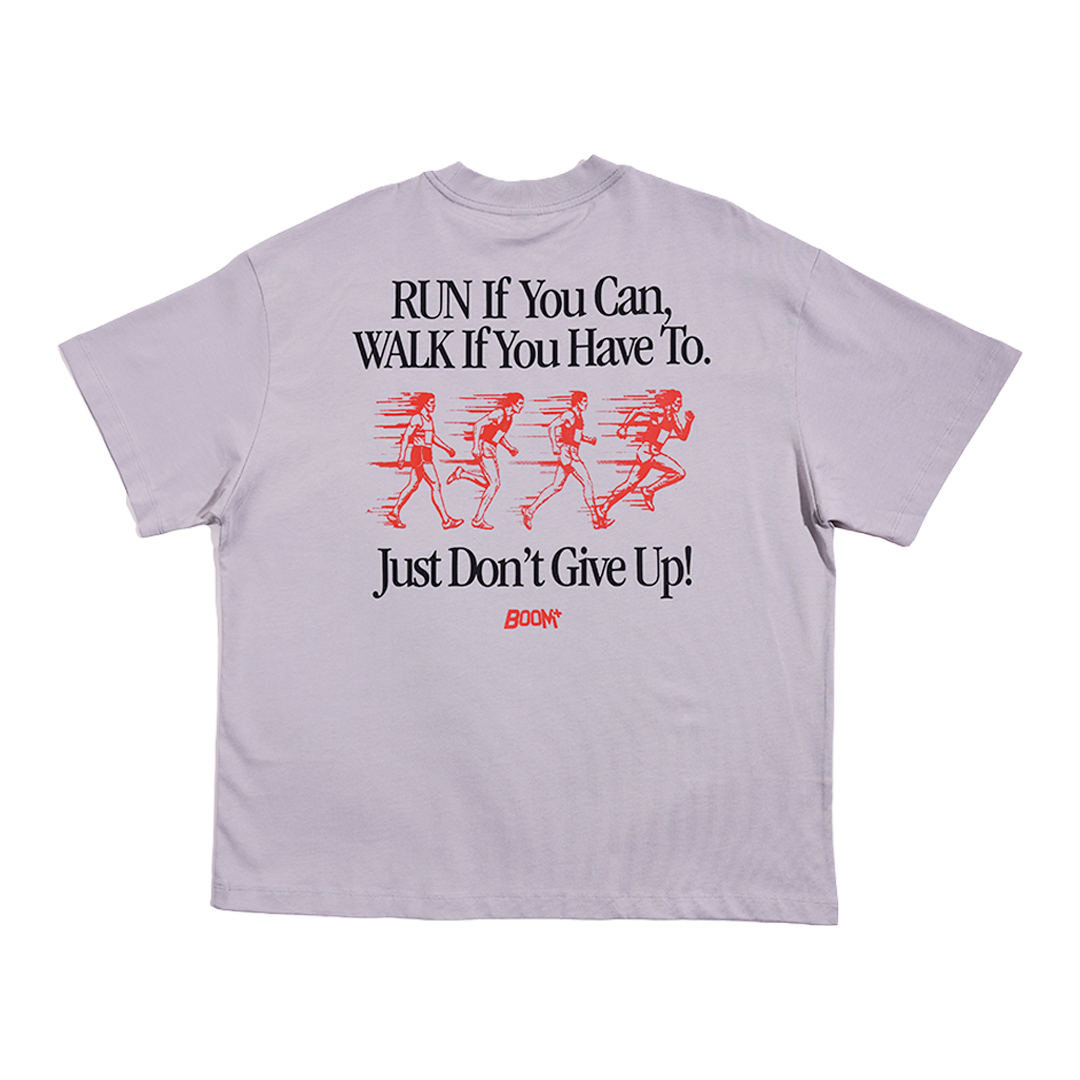 Graphic Tee "Don't Give Up" - Grey