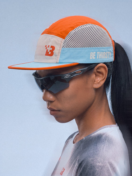 5-Panel Cap - Orange/Light Blue